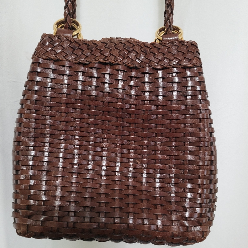 CEM Eberle Crossbody Vintage Woven Leather Bag - EUC - Picture 3 of 13